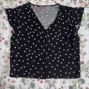 Vintage Black Polka Dot Blouse